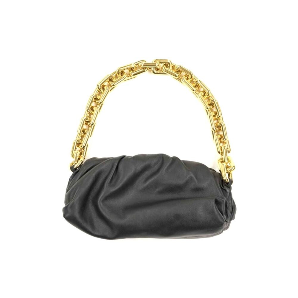 Bottega Veneta Black Leather Chain Pouch